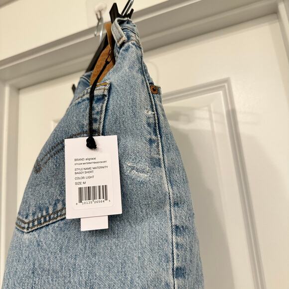 NWT Aligrace Maternity 501 Baggy Shorts in Light Blue Wash Size Medium - Picture 8 of 8